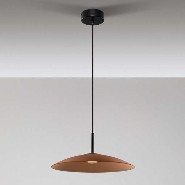 Wisząca lampa do kuchni PECA LE44274 LED 12W 3000K dysk czarna brązowa