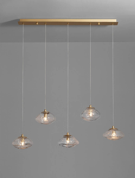 Wisząca lampa NAYARIT LE42902 kryształy przezroczyste złote