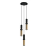 Sypialniana lampa wisząca Isidora PND-14290-3-BK-BRO tuby czarna mosiądz