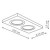 Sufitowa LAMPA podtynkowa METIS LP-2780/2RS BK Light Prestige metalowa OPRAWA prostokątny WPUST regulowany czarny