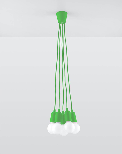 LAMPA wisząca SL.0583 pająk OPRAWKA zwis industrialny przewody kable zielony