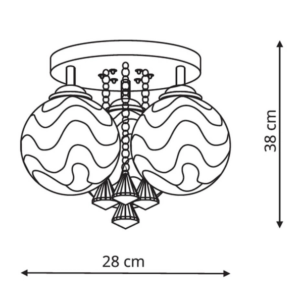 Plafon glamour do salonu Sada LED LP-119/3C kryształki metalowy nad stół biały srebrny