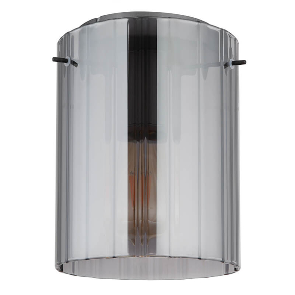 Podłużna sufitowa lampa Tulivar 15904DS tuba szklana przydymiona szary