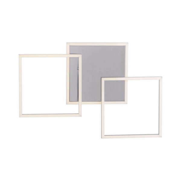 Kwadratowa lampa sufitowa IVEN 14003-55 LED 23W 3000K biały srebrny OUTLET