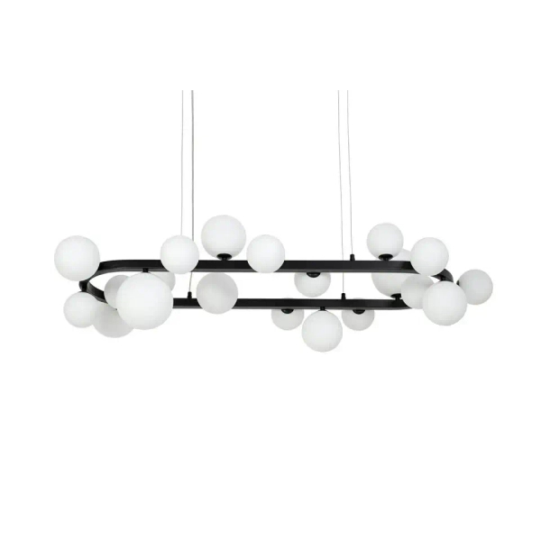 Kulista lampa wisząca ALURE MSE1501100606/MILK nad stół balls biała czarna