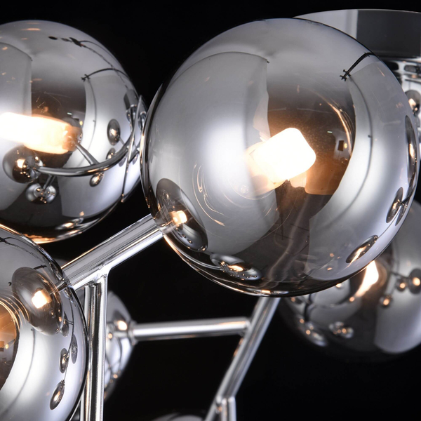 LAMPA sufitowa DALLAS MOD545PL-12CH Maytoni metalowa OPRAWA modernistyczny plafon molekuły chrom przydymione