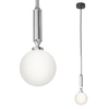 Nowoczesna lampa do biura Ero I szklana kula biała chrom