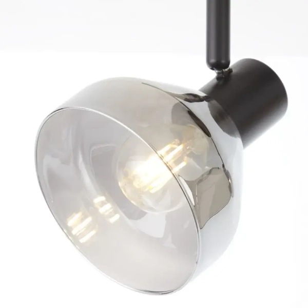 Sufitowa lampa podwójna Reflect 82713/06 szklana przydymiona czarna