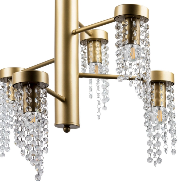 Glamour LAMPA sufitowa GEA 316318 Polux metalowa OPRAWA z kryształkami złota