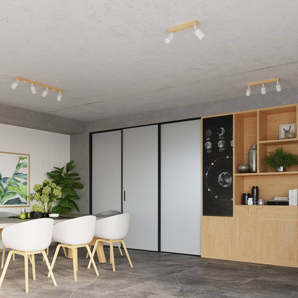 Lampa ścienna naturalna Verdo SL.1285 tuba drewniana biała