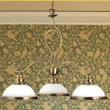 LAMPA wisząca ELISETT 2753 Rabalux szklana OPRAWA klosze kopuły dzwonki ZWIS klasyczna na łańcuchu brąz biała