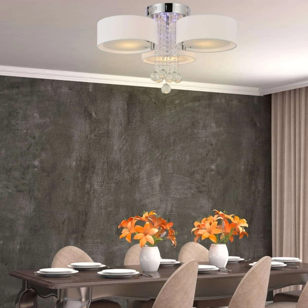 Kryształowy plafon glamour Gambela LP-991/3C WH Light Prestige potrójny biały