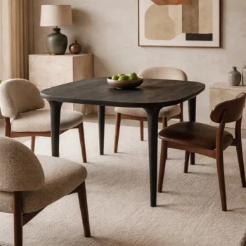 Okrągły stół LAMINAR MM001501100339 czarny drewniany do jadalni 120cm