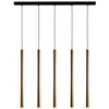 Lampa wisząca na listwie AKADI 0134 metalowa kaskada sople czarny złoty