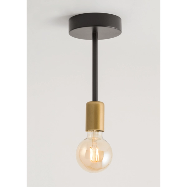 Pojedyncza lampa sufitowa Gino 32376 Sigma loftowa czarna złota
