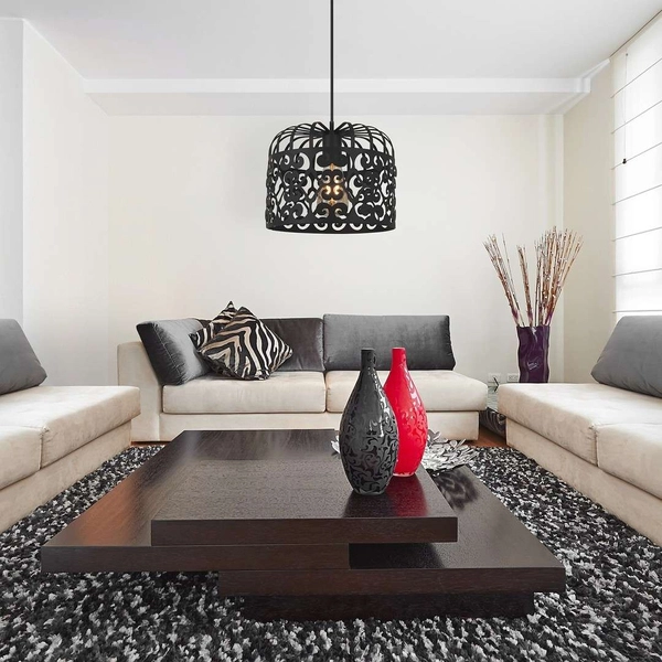 LAMPA wisząca ALESSANDRA 2156 Rabalux metalowa OPRAWA ażurowy zwis vintage czarny