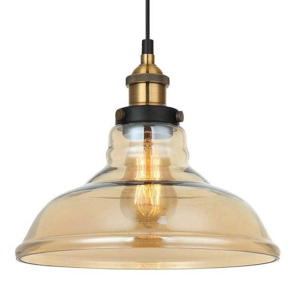 Loftowa LAMPA wisząca HUBERT MDM-2381/1 GD+AMB Italux szklana OPRAWA skandynawski ZWIS bursztynowy