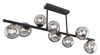 Sufitowa lampa molekułowa Riha 56133-9D szklane klosze czarne przydymione