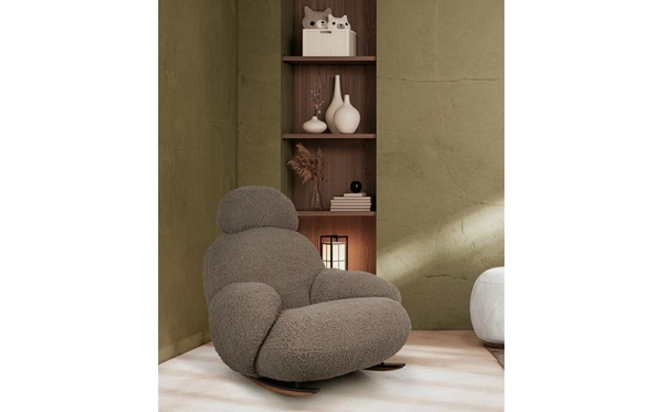 Pluszowy fotel bujany PLUSH TEDDY KH0101009574 ciemny beżowy