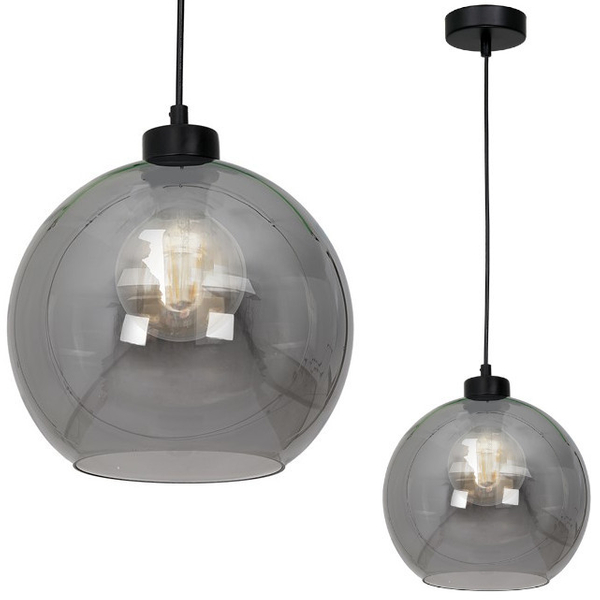 Skandynawska LAMPA wisząca SOFIA MLP6577 Milagro loftowa OPRAWA szklana kula zwis czarny przydymiony