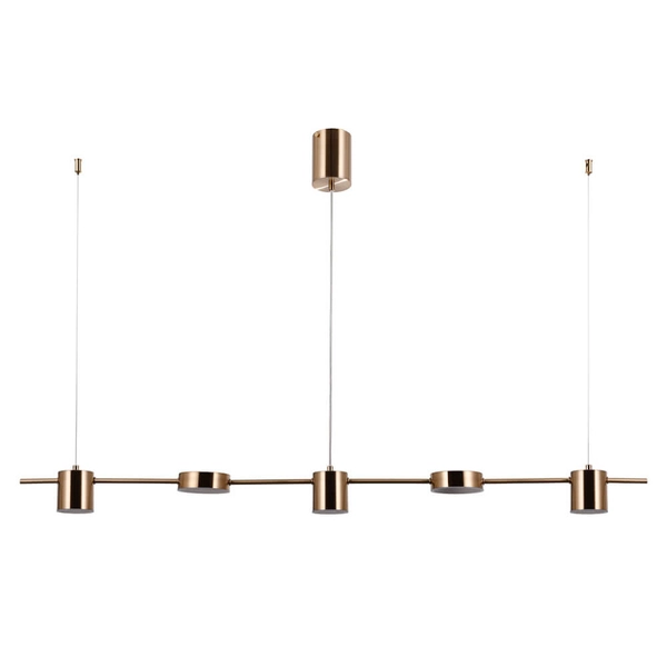 Modernistyczna LAMPA wisząca REMDAL PND-16374-5-COP-GD-3K Italux metalowa OPRAWA molekuły LED 30W 3000K sticks miedź