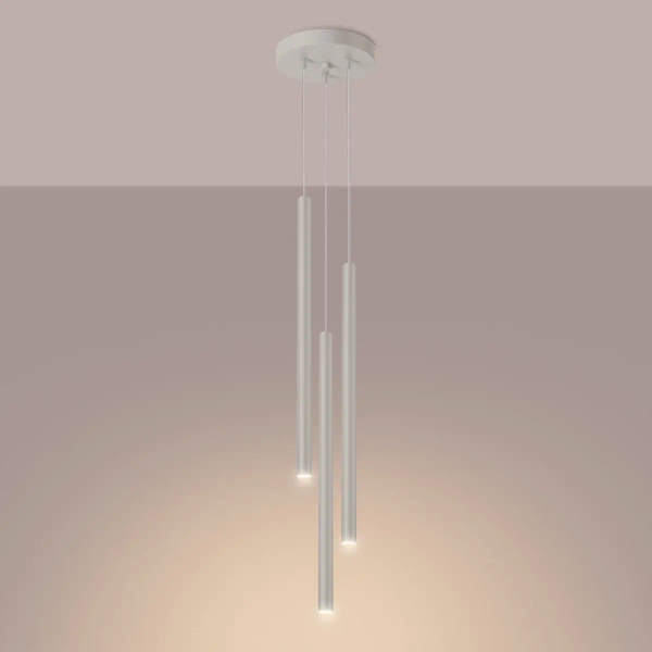 Podłużna wisząca lampa PASTELO SL.1515 nad wyspę tuby beżowe
