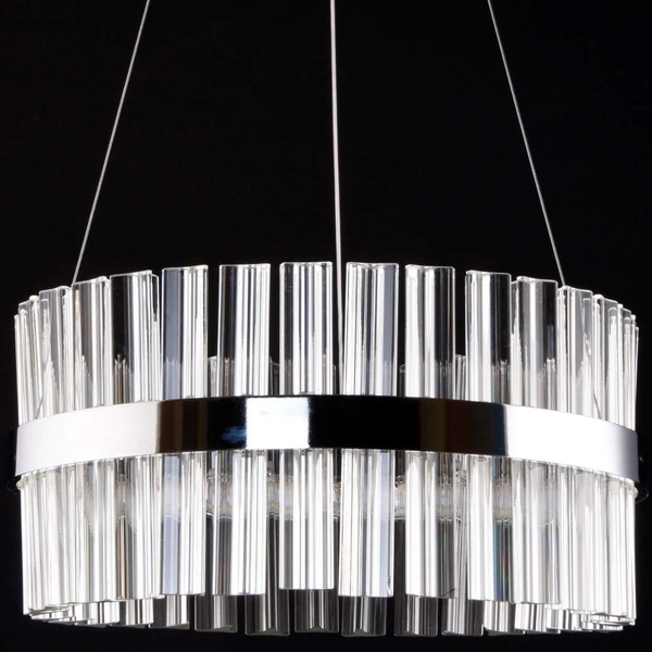 Okrągła lampa wisząca VEN E1694/25W glamour crystal przezroczysty chrom