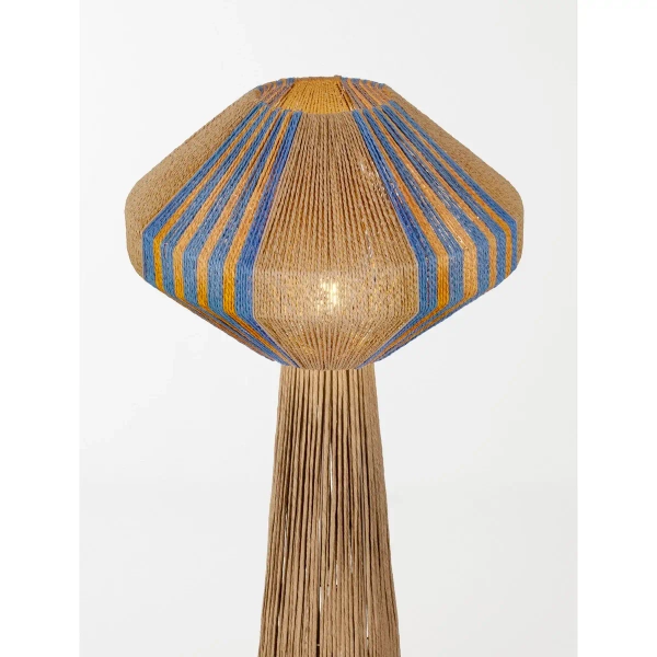 Geometryczna stojąca lampa TEVANDO LE45353 do salonu niebieska