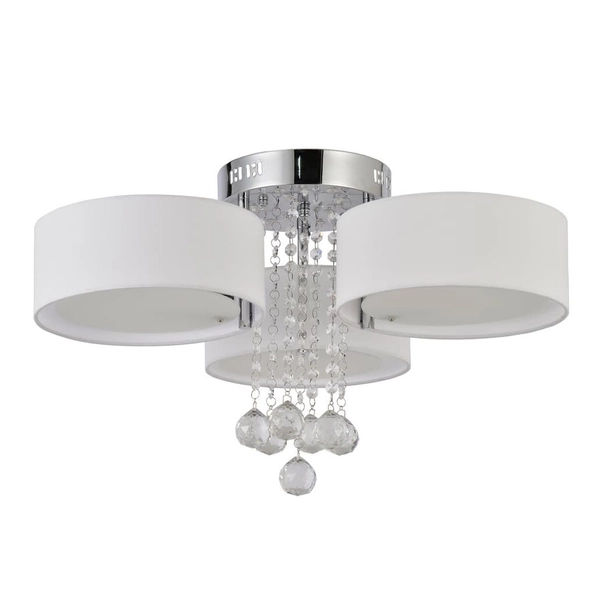 Kryształowy plafon glamour Gambela LP-991/3C WH Light Prestige potrójny biały