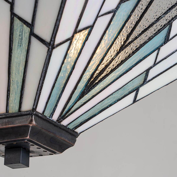 Witrażowa lampa wisząca Alderley TF-ALDERLEY-F-P Elstead szklana multikolor