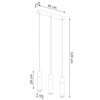 Skandynawska lampa wisząca SL.0967 3-punktowa beton drewno