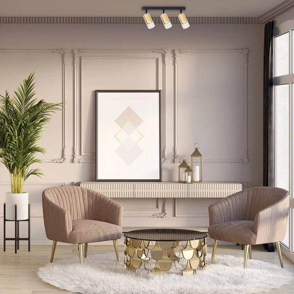 Potrójna lampa nasufitowa Ricky ML0692 Milagro regulowana złoty czarny