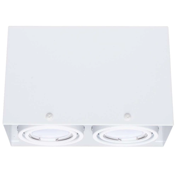 Plafon LAMPA sufitowa BLOCCO ML478 Milagro metalowa OPRAWA natynkowa oczka regulowane prostokąt biały