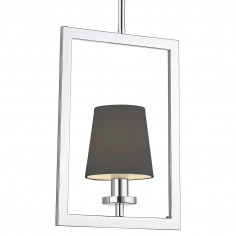Stylowa LAMPA wisząca LONDON P01007BK Cosmolight abażurowy zwis do salonu chrom