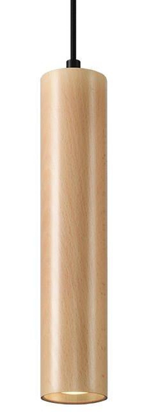 Wisząca LAMPA ekologiczna SL.0636 drewniana OPRAWA tuba ZWIS okrągły czarny