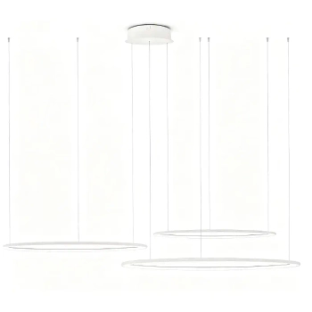 Potrójna wisząca lampa biała ringi LED 99W 3000K do sypialni nad stół pierścienie SLD/000011/3000/W/L
