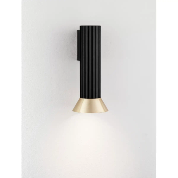 Metalowa lampa ścienna MARENZO LE45603 do sypialni czarna złota