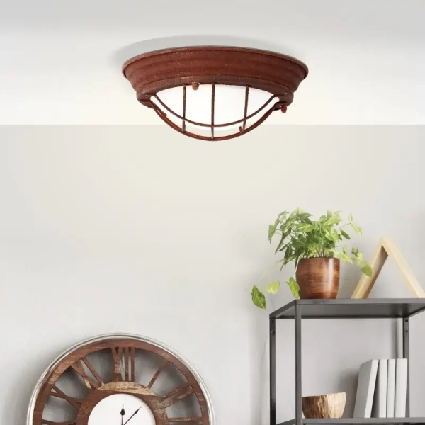 Lampa sufitowa retro Typhoon 94491/60 metalowa do pokoju rdzawa