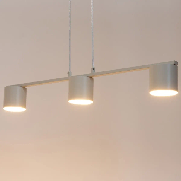 Lampa wisząca nad wyspę Mila 3 41356 do kuchni tubki szare beżowe