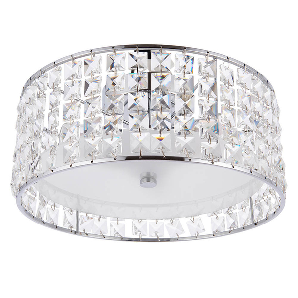 Okrągła lampa sufitowa Belfont 61252 IP44 chrom przezroczysty