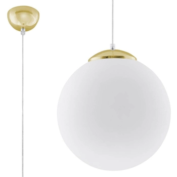 LAMPA wisząca SL.0716 loftowa OPRAWA szklany ZWIS kula ball biała złota