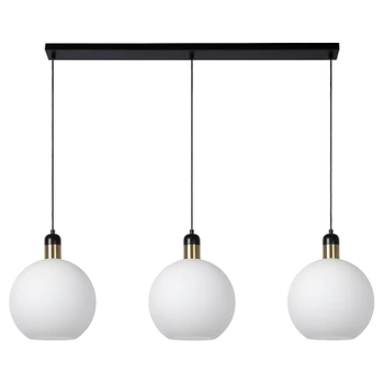 Potrójna wisząca lampa Julius 34438/03/61 Lucide szklana biała czarna