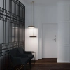 Lampa wisząca okrągła Artdeco ST-MP8872 WHITE Step z włącznikiem biała złota