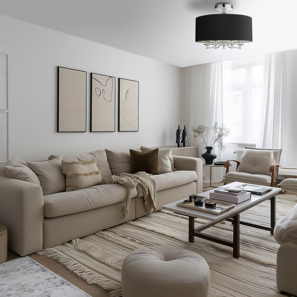 Stylowy plafon pokojowy Abu Dhabi nad stół czarny chrom