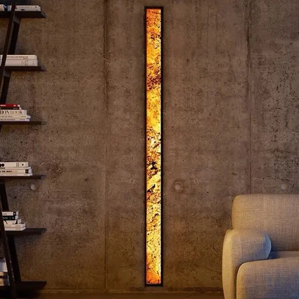 Podłużny kinkiet MARBLE MWLS-6611-606R czarny dekor marmuru LED 3000K