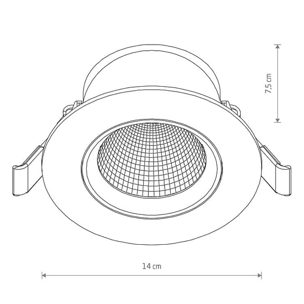 Okrągła lampa z klipsem Egina 10558 Nowodvorski LED 15W 4000K wpustowa czarna