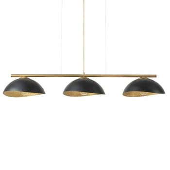 Lampa wisząca nad wyspę kuchenną z żywicy Solar 40573 Sigma czarna złota