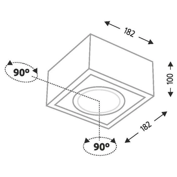 Sufitowa LAMPA regulowana UTO H 1217 Shilo metalowa OPRAWA nastropowa SPOT kostka cube czarna