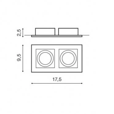 Lampa wpuszczana ruchoma Paco AZ0799 prostokątna do biura metalowa biała