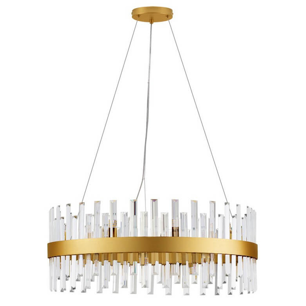Wisząca lampa do salonu CHOLULA LE44721 kryształowa złota przezroczysta